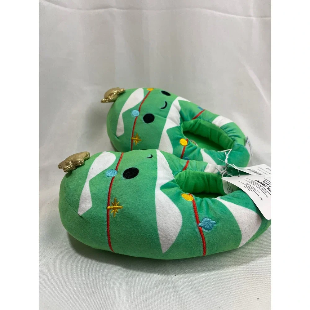 Squishmallows Christmas Tree Plush Slippers Green Kids Size 4/5 Carol F16806138